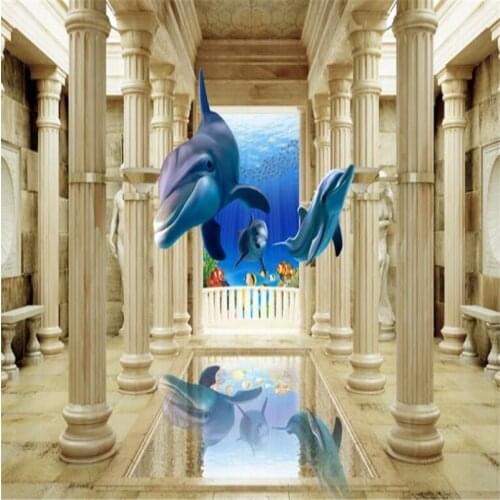 BeibehangCustom photo wallpaper wall stickers large underwater world 3d palace Roman columns TV background wall papel de parede