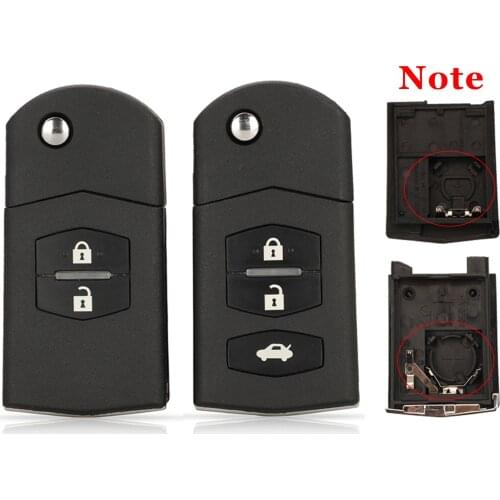 Jingyuqin 2/3 Buttons Remote Folding Flip Car Key Fob Shell Cover Case For Mazda 3 5 6 Uncut Blade With Battery Holder