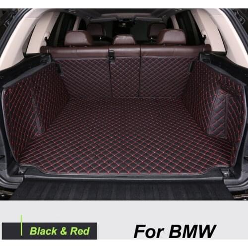 Leather Car Trunk Mat for BMW X1 X2 X3 E83 G01 X4 X5 E70 F15 X6 G06 X7 Cargo Liner Trunk Floor Pad Carpet Car Accessories