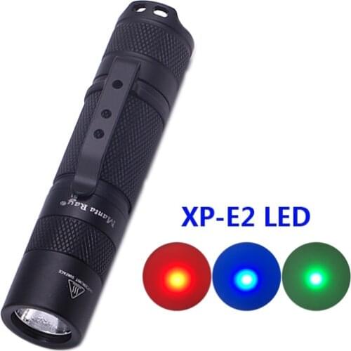 Manta Ray S1 Mini hunting flashlight torch, with CREE XP-E2 Red Green Blue light LED inside,AA or 14500 battery power supply