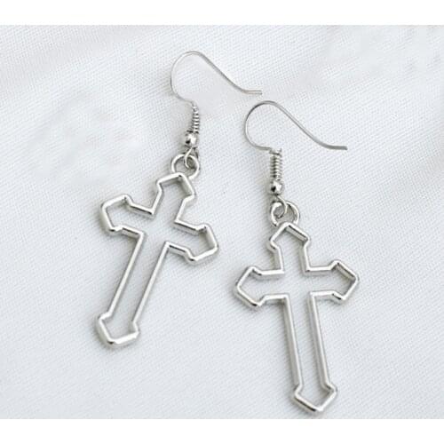 Fashion handmade simple design cross pendant earrings Girls Girls Vintage Drop Earrings Cute Earrings Jewelry Jewelry