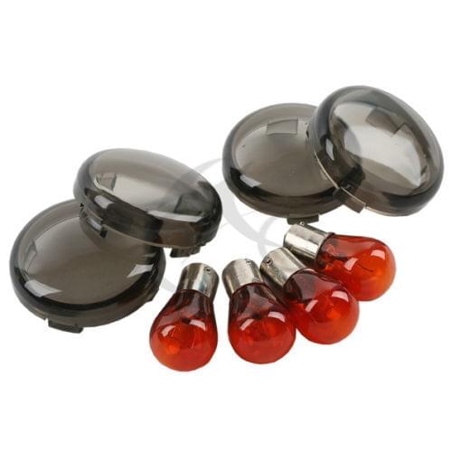 Motorcycle Turn Signal Lenses W/ Bulbs For Harley Softail Dyna Sportsters 2002-Up
