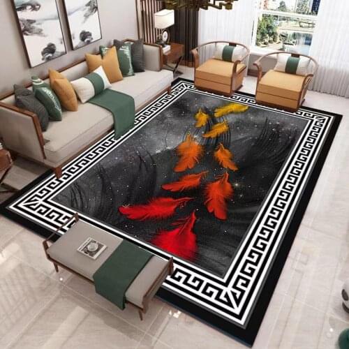 Cartoon Feather 3D Printed Carpets for Living room Bedroom Area Rug Nordic Home Decorate Large Carpet Anti-Slip Parlor Floor Mat