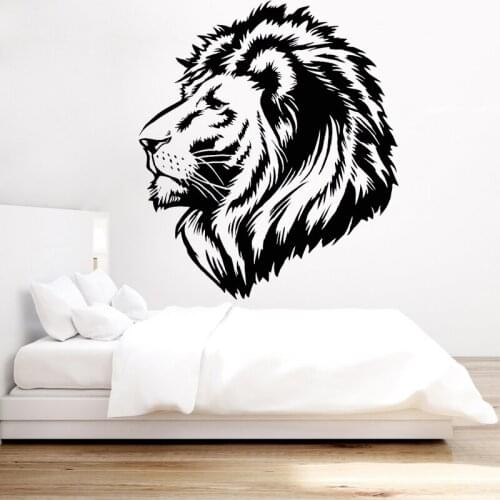 Lion Wall Stickers Tribal Symbol Decal Wild Animal Home Decor Predator Stickers Kids Room Wall Decoration Living Room Mural Cool