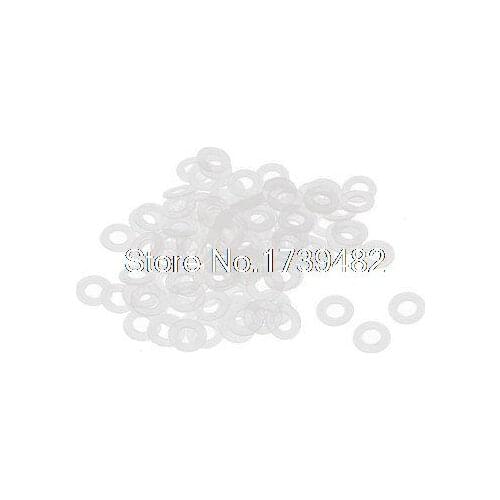 6mm x 3mm x 0.5mm Nylon Flat Insulating Washers Spacer Gasket Clear 100pcs