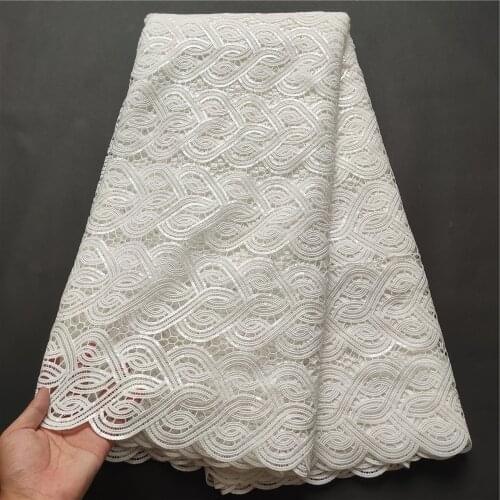Latest 2021 High Quality African Lace Fabric Embroidery Swiss French Tulle Cotton 5yards Wedding Party Dress Guipure Sequins