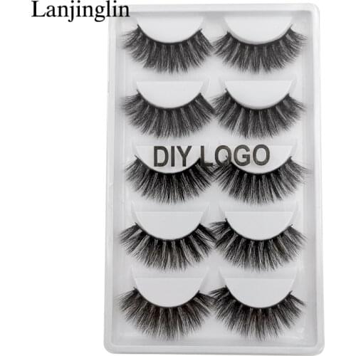 New 250 pairs mink eyelashes natural makeup false eyelashes 3D mink lashes private label faux DIY LOGO customize fake eye lashes