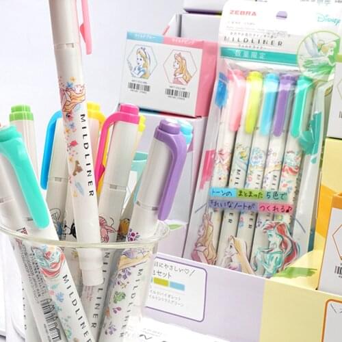 5-color Set Zebra New Double-Headed Highlighter WKT7 Cartoon Pattern Limited Edition Multi-Color Options