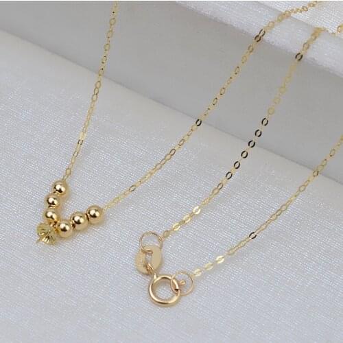 Genuine 18K Yellow Gold Chain Necklace Findings and Component Pendant 18 inches AU750 jewelry necklace Women nice gift
