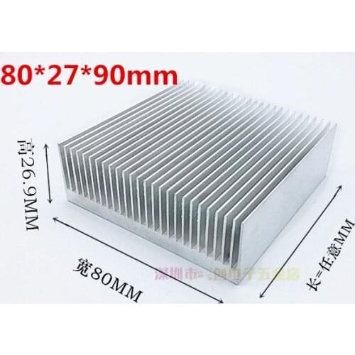 Fast Free Ship Aluminium Profile Dense tooth high-power radiator 80*27*90MM Aluminum Radiator CPU Module Power Supply Cooling