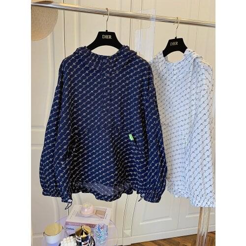 French Romantic Wrinkle Loose Letter Hooded Long Sleeve Sweatshirt Top Baby Shirt Blouse Girl 2021