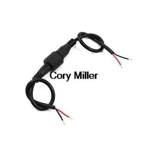 LED Strip Light DC 5.5mm x 2.1mm M/F Waterproof Extention Cable Black
