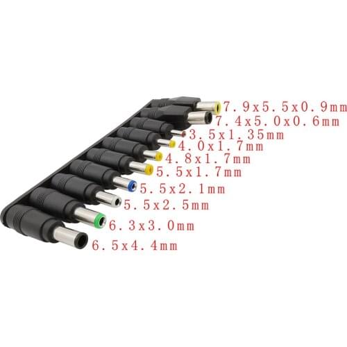 10pcs/set Universal DC Power Supply Adapter Charger Conversion Plugs For PC Laptop Notebook 5.5X2.1mm female