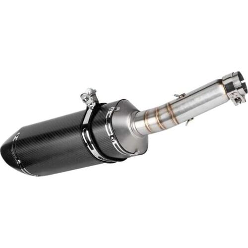 Exhaust Mid‑Pipe Exhaust System Mid‑Pipe+Slip‑On Muffler Carbon Fiber Fit for Honda CBR500R/CB500F/CB500X Slip‑On