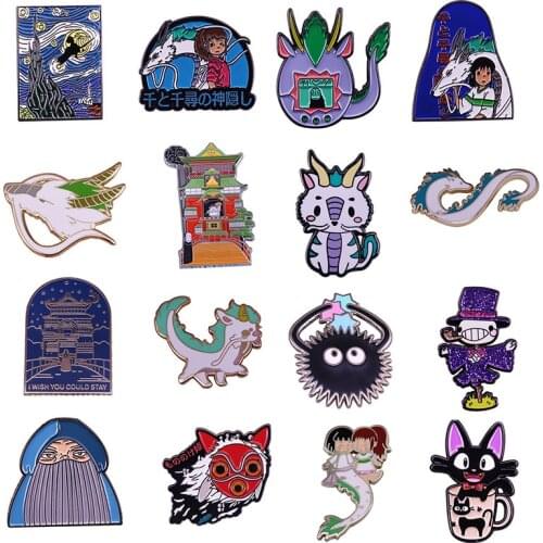 Creativity Anime Movies Spirited Away Hard Enamel Pins Brooches Women Men Lapel Badges Backpack Collar Fashion Jewelry Gifts