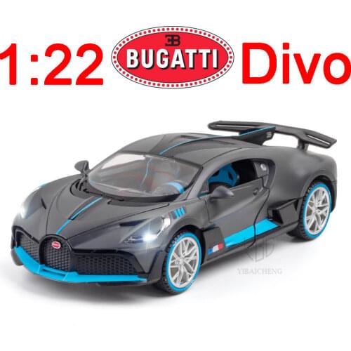 1/22 Big Size Bugatti Divo Alloy Diecast Car Model Toys Boys Gifts For Children 3 Doors Simulation Vehicles Model Car With Light
