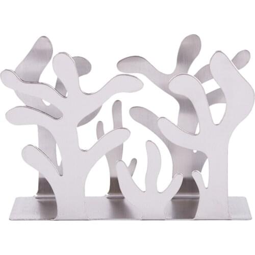 1Pcs Stainless Steel Stylish Tissue Holder Napkin Dispenser Durable Plant Design Napkin Holder Stand Paper Towel Holder