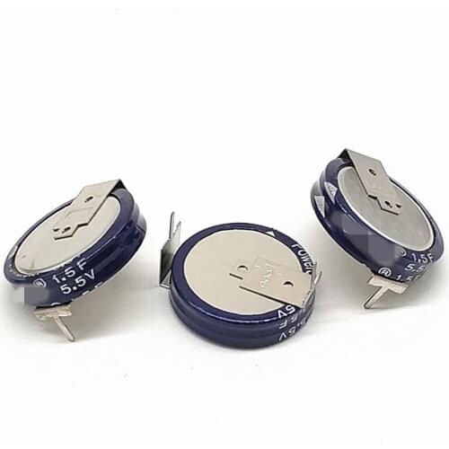 2pcs KR-5R5H155-R 5.5V 1.5F Horizontal H-type Energy Storage Memory 5.5V1.5F Button capacitor