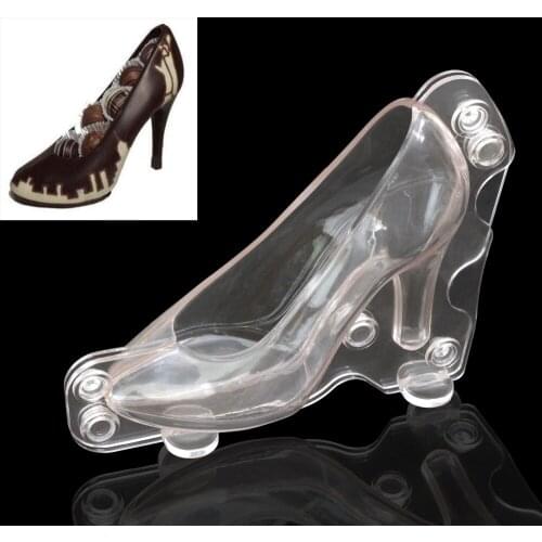 3D High-Heeled Shoe chocolate Molds Homemade Baking Polycarbonate Chocolate Mould Candy Cake DIY Kitchen Decoratin Pastry Tool