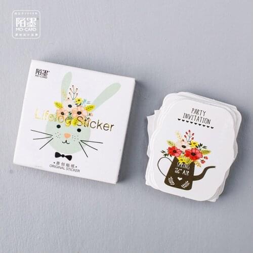 45pcs/box Kawaii Rabbita Cartoon Stickers Adhesive Stickers DIY Decoration Stickers Stationery Stickers Escolar Papelari