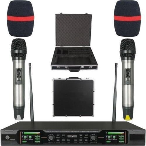 Bolymic Wireless Stage Microphone Handheld Professional Performance Church Dual Cordless System uhf Mic