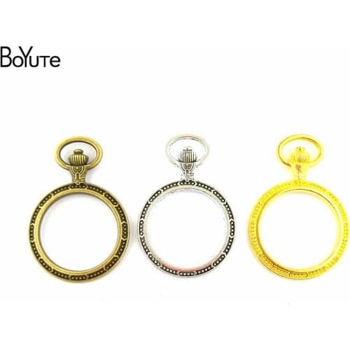 BoYuTe (20 Pieces/Lot) 30MM Cabochon Base Vintage Epoxy Frame Zinc Alloy Watchcase Bezel Pendant for Jewelry Making Diy Necklace