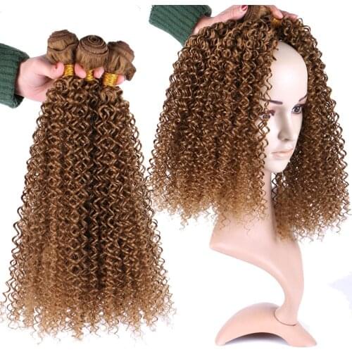 Afro Kinky Curly Hair bundle 100g/pcs high temperature Synthetic Hair extensions Pure color hair weave for women