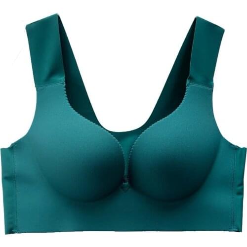 Latex Bra Women Push Up Elastic Wireless Bra Soft Seamless Lace Bra Solid Color padded Plus size XXL