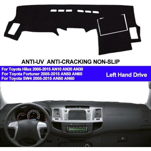 TAIJS Car Dashboard Cover Dash Mat For Toyota Hilux SW4 Fortuner 2005 - 2010 2011 2012 2013 2014 2015 Dashmat Pad Anti-slip