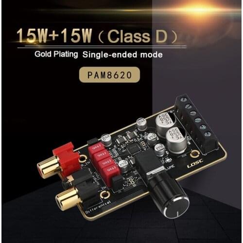 TZT 2.0 CH PAM8620 Digital Amplifier Audio Board 2*15W Audio Stereo for DIY Speaker amplifier board Accessories DC 8V-26V