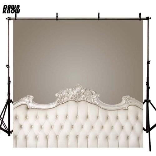 DAWNKNOW Luxury Baroque Bed Headboard Tufted Vinyl Photography Background For Wedding Polyester Backdrops For Photo Studio F2523
