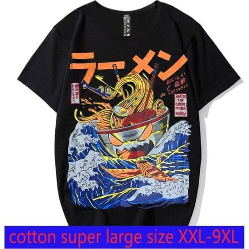 New Arrival Fashion High Quality Men Cotton Casual Short Sleeves Super Large O-neck Print Knitted T Shirt Plus Size 2XL-7XL 8XL