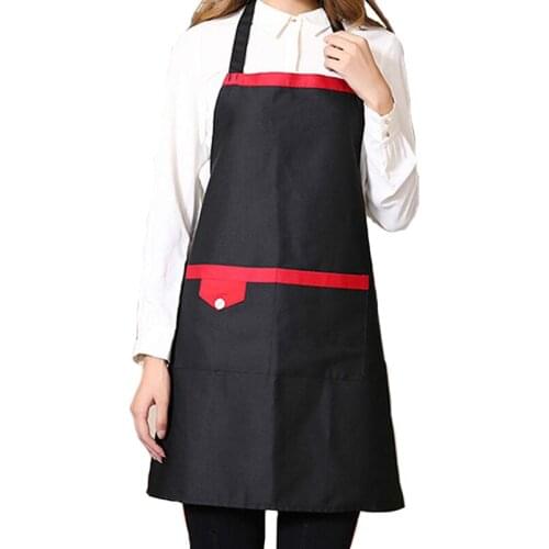 Best Adjustable Bib Black Apron with Large Pocket, Women and Men Kitchen Apron for Cooking, Baking, Crafting, Bbq, Unisex - Bl