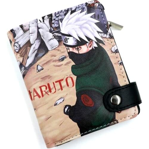 Manga Naruto Hatake Kakashi Soft Button Wallet Zipper Coin Card Purse