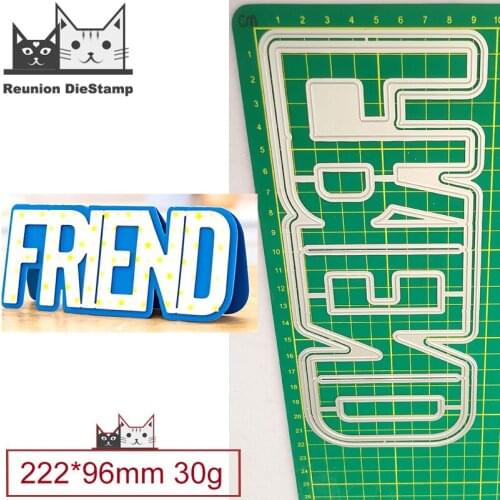 Metal Cutting Dies FRIEND Word Letter Cut Die Mold Card Scrapbook Paper Craft Knife Mould Blade Punch Stencils