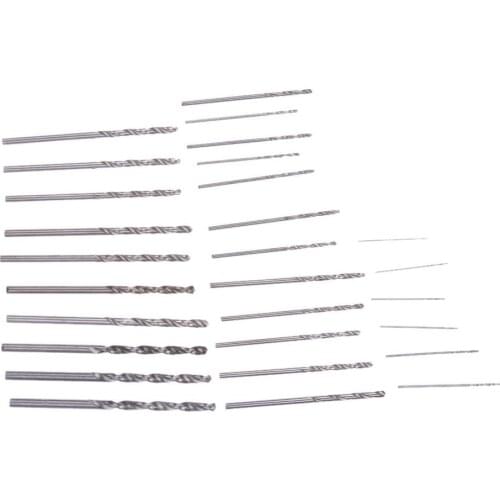 Premium 28pcs 0.3-3mm Micro HSS Twist Drilling Bit Straight Shank Electrical Drill Tool Twist Drill Bits Set for PCB Thin Plank