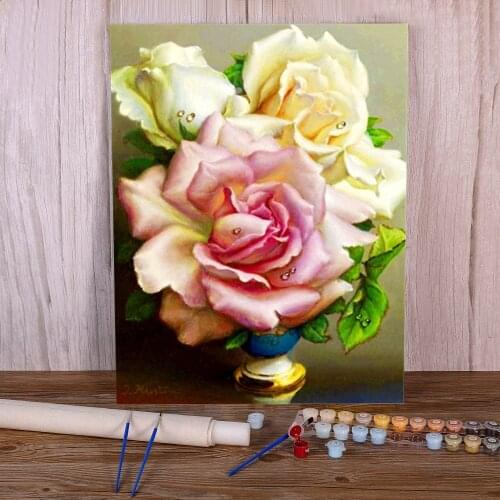 Flower DIY Paint By Numbers Set Oil Paints 50*70 Boards By Numbers Wall Decoration For Kids Wall Wholesale