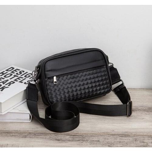 2021 New Male Single Shoulder Bag Causal Mens Handbags Business Small Crossbody Bags for Men Leather Black Mini Bags Vintage