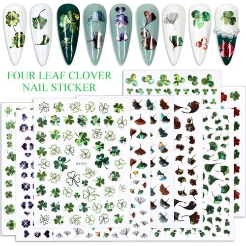 NZIQUAN Nail Sticker Four-leaf Clover Shape Ultra-thin Waterproof Nail Sticker Lady DIY Lady Simple Nail Wood Pulp Patch
