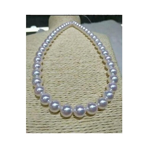18" AAA 9-10mm genuine natural south sea white pearl necklace