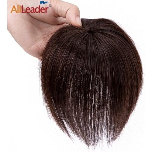 Alileader Wig Topper For Women With Thinning Hair Black Women Short Clip-On Hair Pieces Synthetic Hair Extensions Clip In