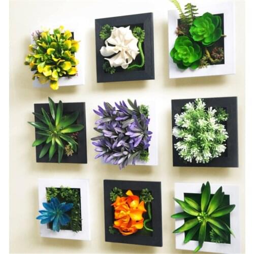 Pastoral home decorations succulents three-dimensional wall hangings simulation flowers and wall hangings frame member