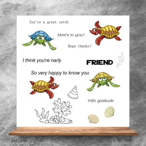 ZhuoAng Silly turtle Clear Stamps/Silicone Transparent Seals for DIY scrapbooking photo album Clear Stamps