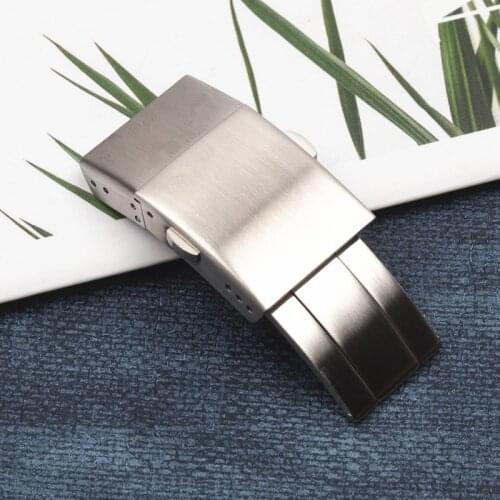 19mm Stainless Steel Watch Band Buckle rubber Strap Silver For Longines Watch strap Butterfly Folding Clasp logo on