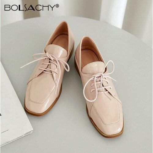 Women Oxford Spring Flat Shoes Patent leather Loafers For Woman Sneakers Female Oxfords Ladies Single Strap 2021 Autumn Shoes