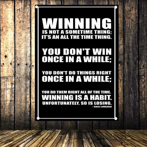 WINNING Motivational Workout Posters Exercise Bodybuilding Banners Wall Art Flags Canvas Painting Tapestry Gym Wall Decor