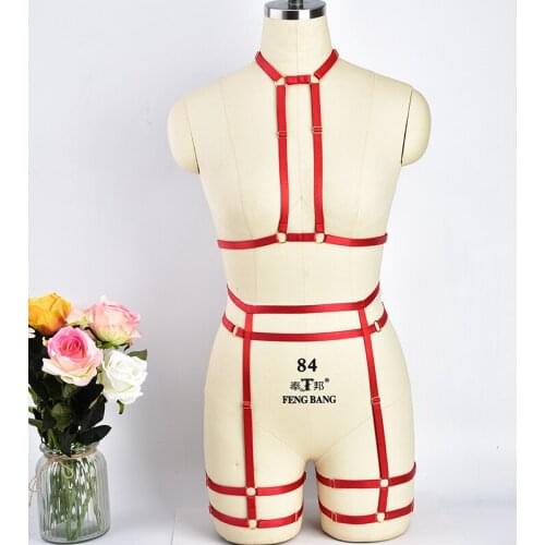 2018 NEW Harajuku Full Body Harness Belt Exotic Apparel Garter Belt Gothic Bondage Harness Women Tops Bodysuit