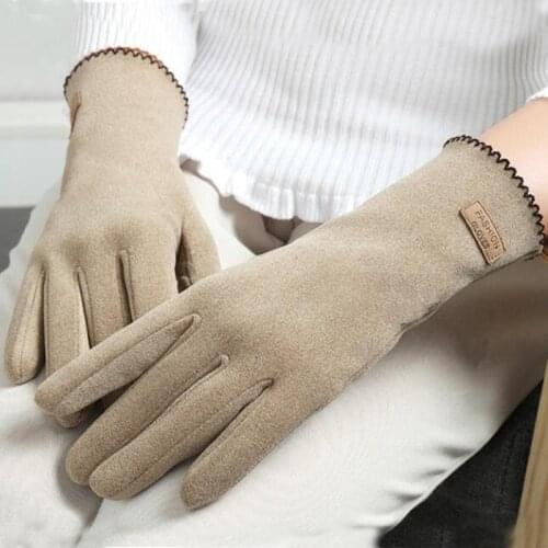 Womens Winter Plus Velvet Thicken Full Finger Coldproof Warm Cycling Gloves For Sports Ski Touch Screen Driving Mittens R27