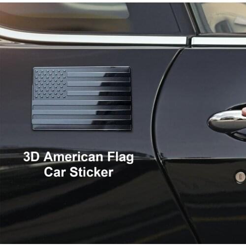 2pcs 3D American Flag Pattern Logo Car Sticker Waterproof UV Protection Auto Car Styling Car Body Window Door Decoration Decal