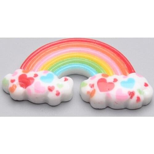 20pcs Rainbow Cloud Resin Cabochons Colorful for Jewelry Making DIY Accessories Findings Decoration Handmade Craft